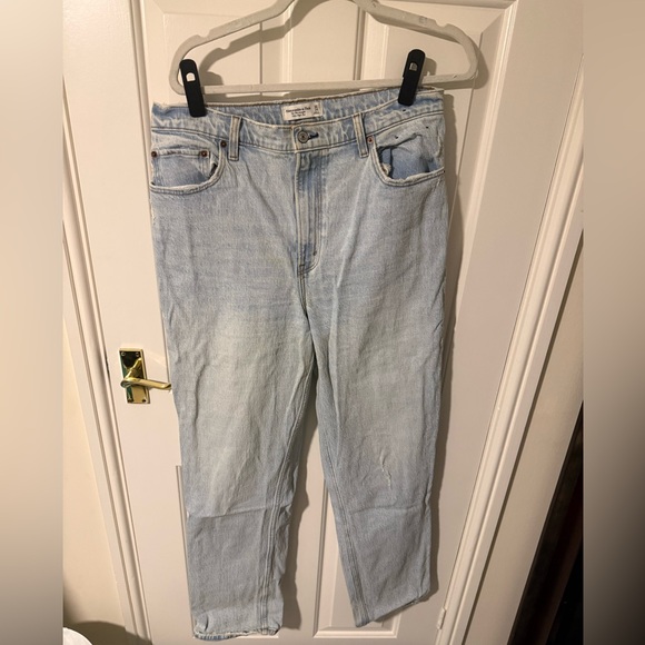 Abercrombie & Fitch Curve Love Ultra High Rise 90s Straight Denim Jeans 32 long - Picture 2 of 6